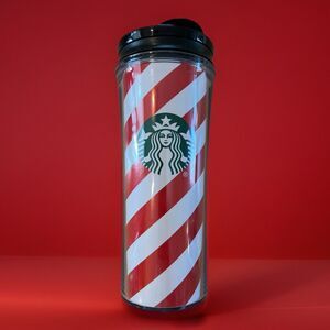 NWOT Starbucks Candy Cane Stripe Christmas Coffee Holiday Tumbler 16 oz